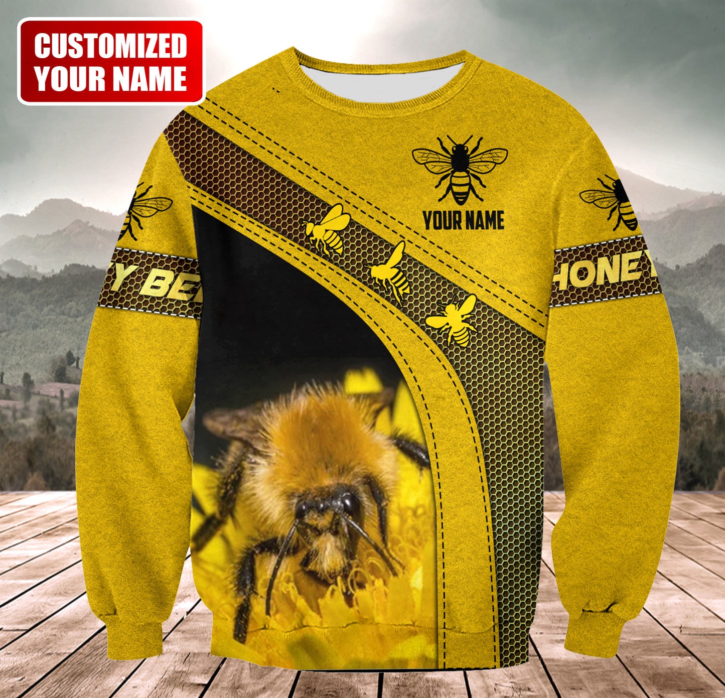 Personalized Name Honey Bee 4 All Over Printed Unisex Shirt Q140205