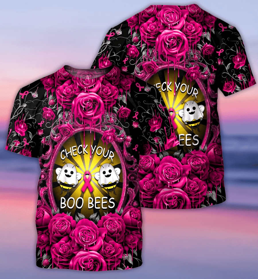 Check Your Boo Bees Breast Cancer Tshirt