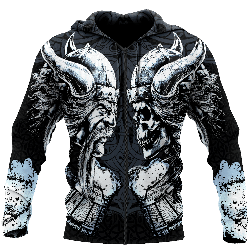 Love beer skull & viking 3D all over printed for man and women