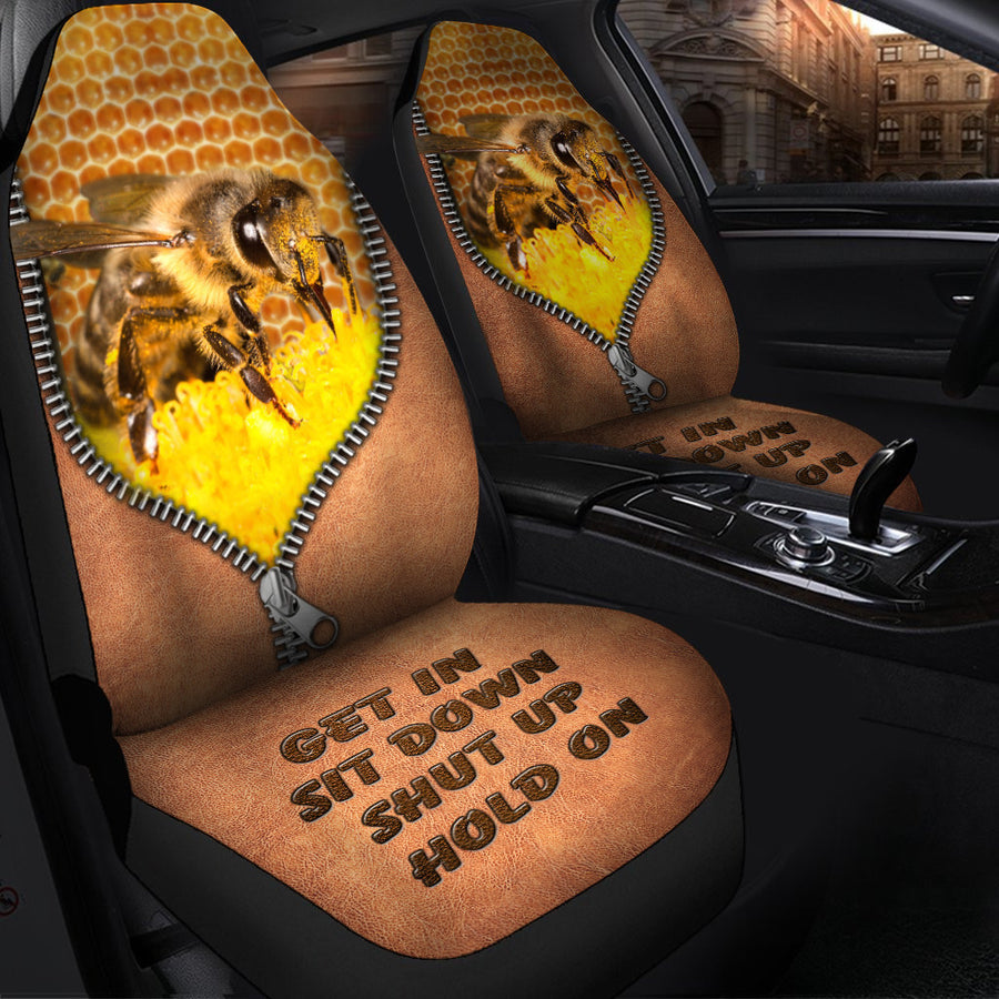 Honey Bee Q2 Hold on Funny Car Seat Covers Universal Fit Set 2