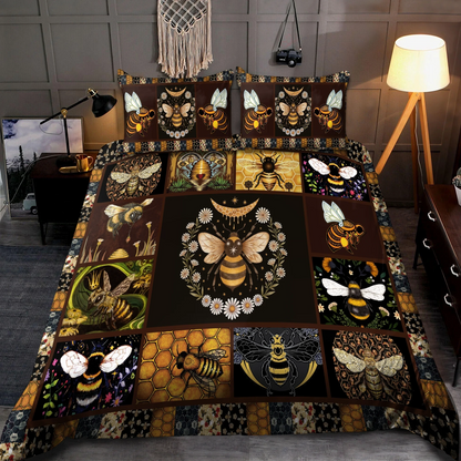 Honey Bee The Queen All Over Printed Bedding Set