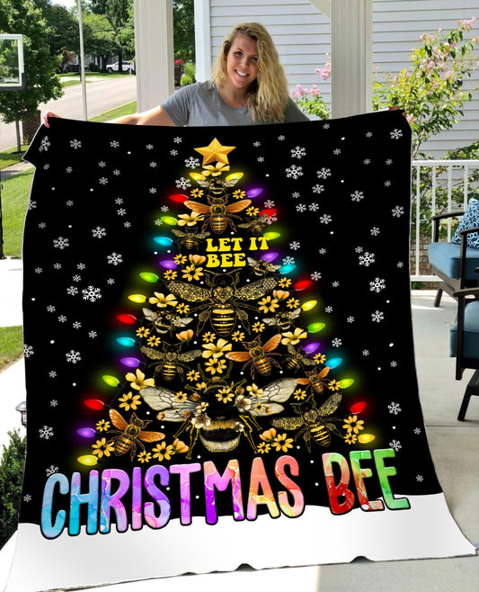 Bee Christmas Fleece Blanket
