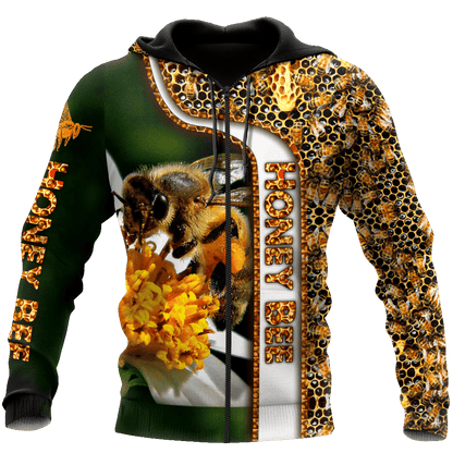 Honey Bee Pattern All Over Printed Unisex Shirt