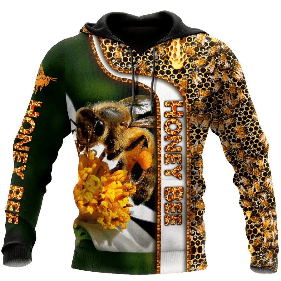 Honey Bee Pattern All Over Printed Unisex Shirt