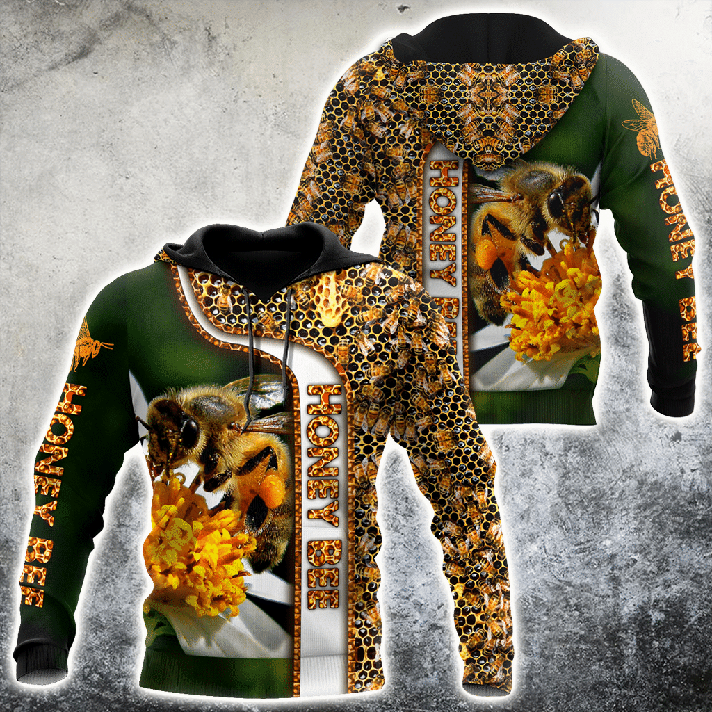 Honey Bee Pattern All Over Printed Unisex Shirt