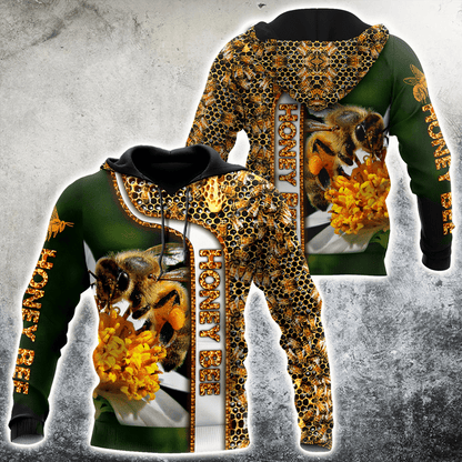 Honey Bee Pattern All Over Printed Unisex Shirt