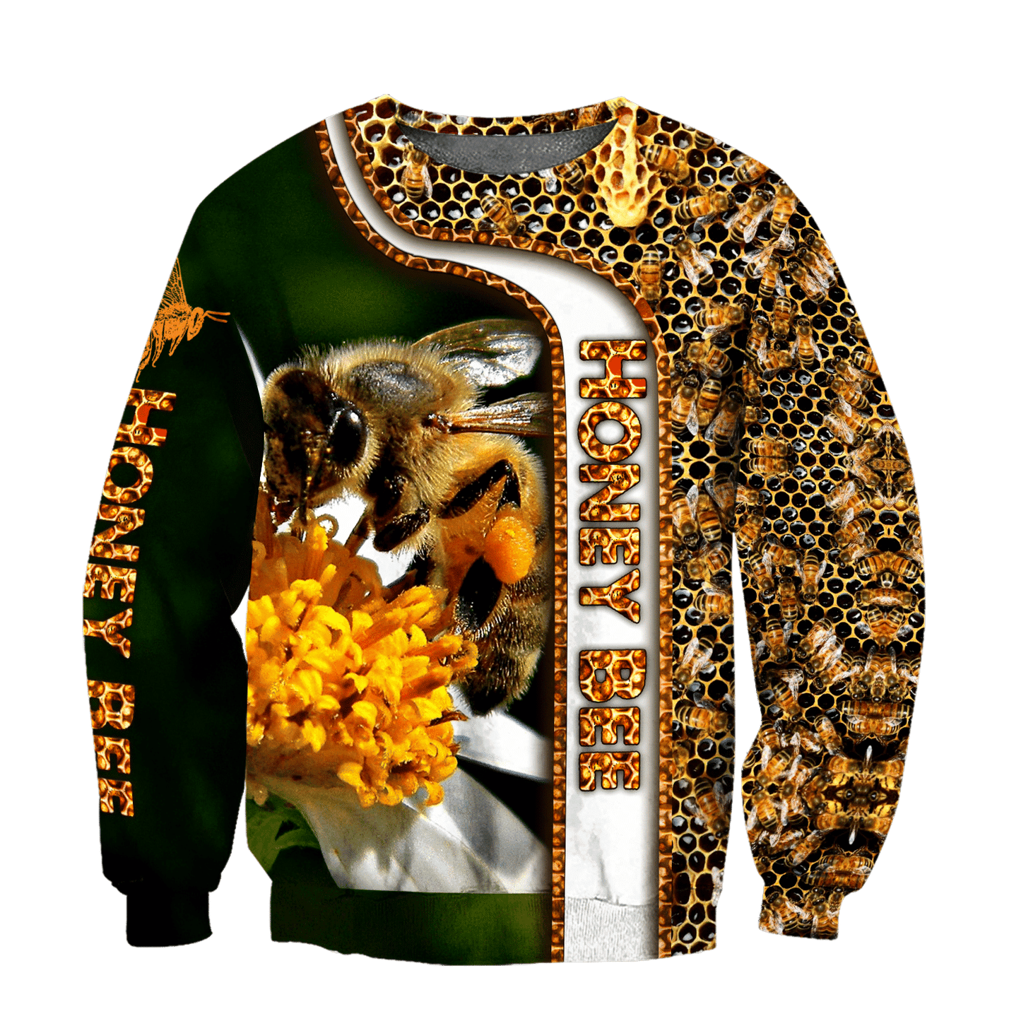 Honey Bee Pattern All Over Printed Unisex Shirt