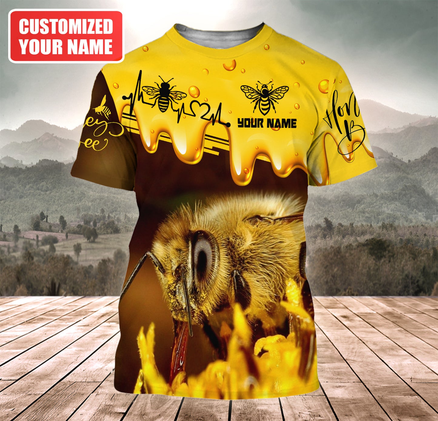 Personalized Name Honey Bee Q5 All Over Printed Unisex Shirt Q180403