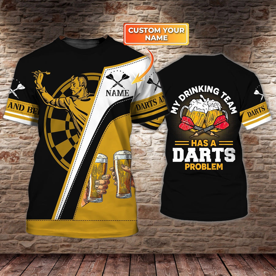 Personalized Name Darts And Beer All Over Printed Unisex Shirt - NP01
