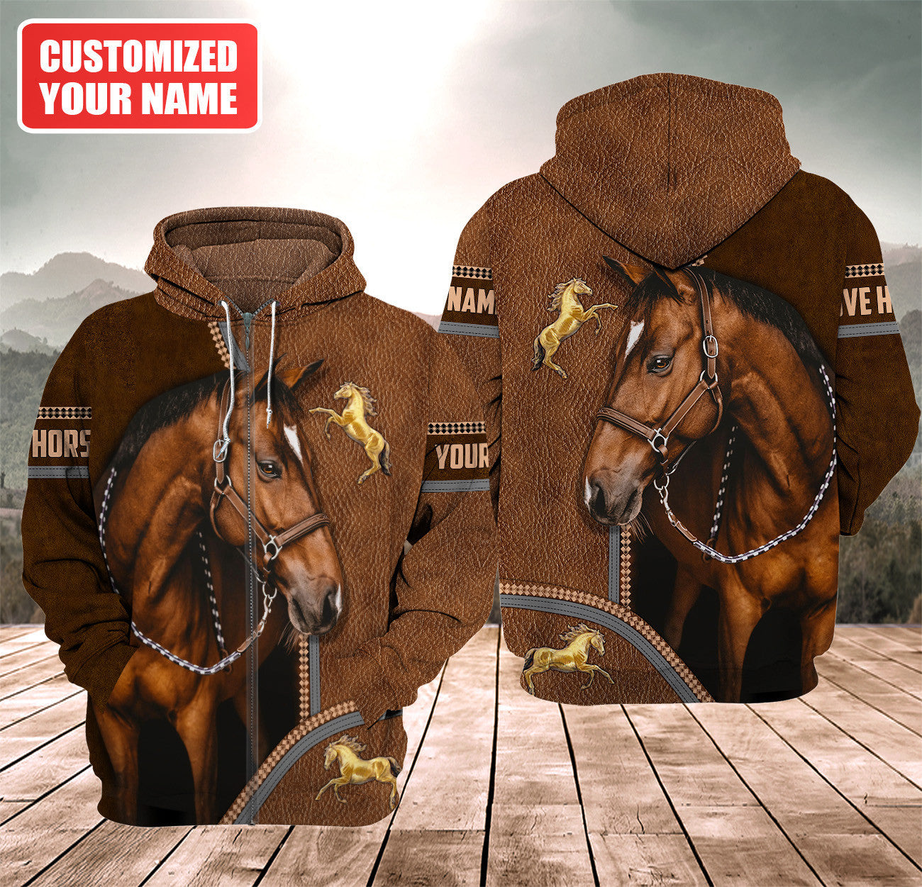 Personalized Name Love Horse Q3 All Over Printed Unisex Shirt