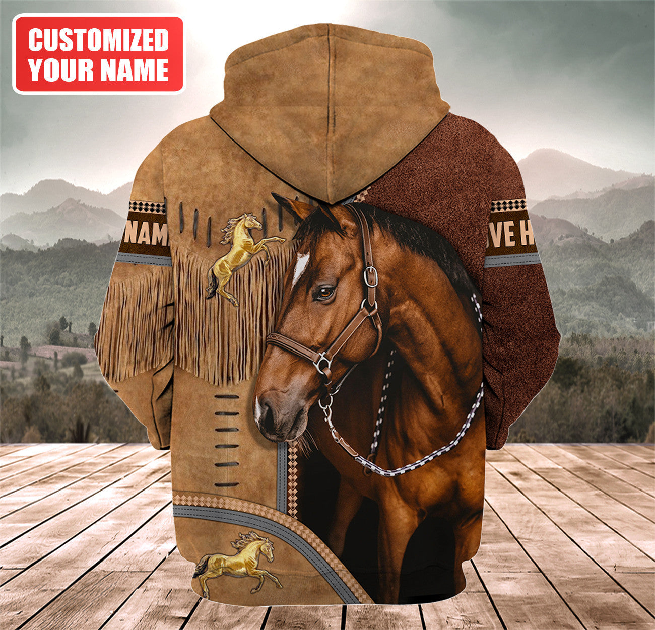 Personalized Name Love Horse Q4 All Over Printed Unisex Shirt