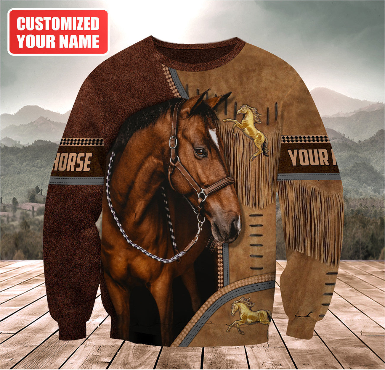 Personalized Name Love Horse Q4 All Over Printed Unisex Shirt