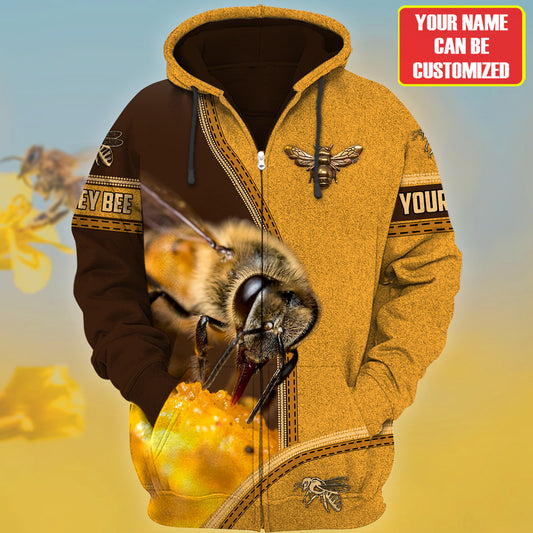 Personalized Name Honey Bee Q7 All Over Printed Unisex Shirt