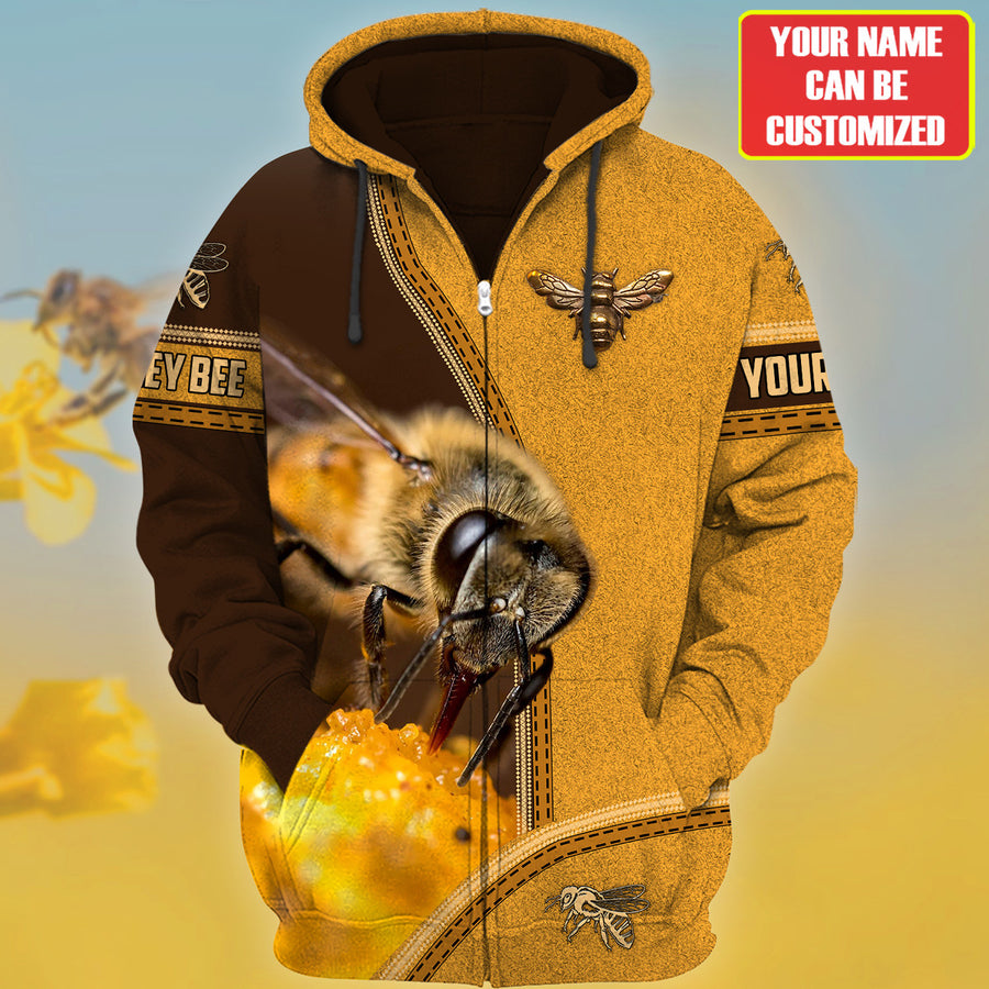 Personalized Name Honey Bee Q7 All Over Printed Unisex Shirt