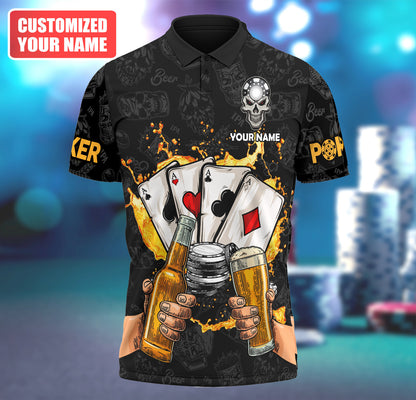 Personalized Name Poker Beer All Over Printed Unisex Shirt Q170501