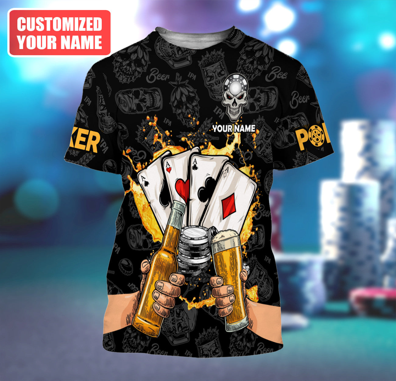 Personalized Name Poker Beer All Over Printed Unisex Shirt Q170501