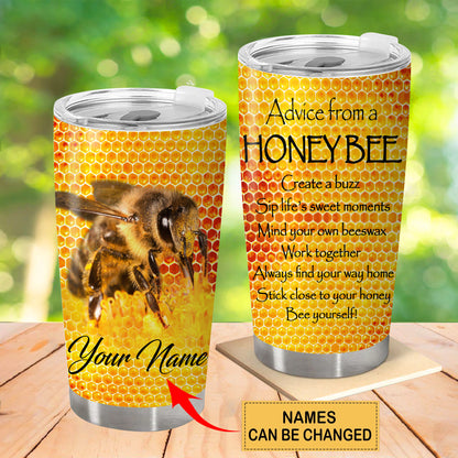 Personalized Name Honey Bee Q2 Tumbler 20oz 30oz Cup Q170603