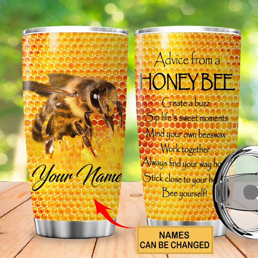 Personalized Name Honey Bee Q2 Tumbler 20oz 30oz Cup Q170603