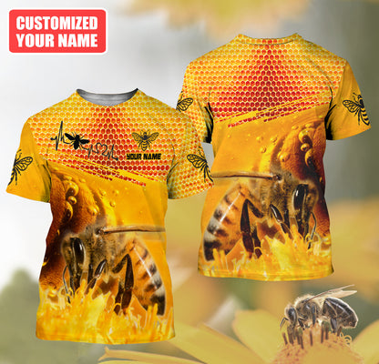 Personalized Name Honey Bee Q8 All Over Printed Unisex Shirt Q160604