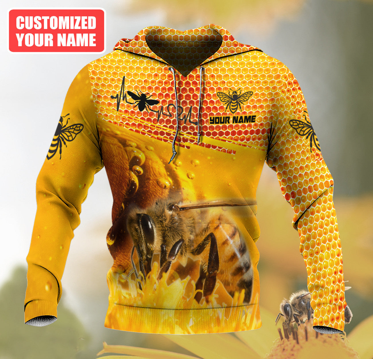 Personalized Name Honey Bee Q8 All Over Printed Unisex Shirt Q160604