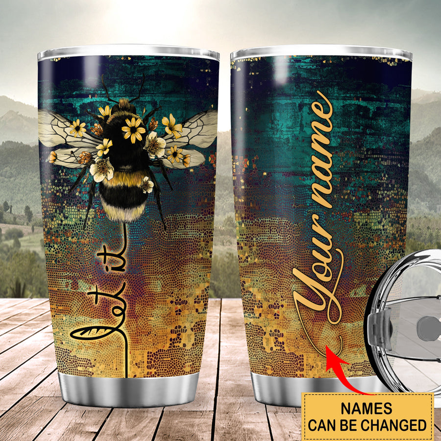 Personalized Name Let It Bee Tumbler 20oz 30oz Cup Q230606