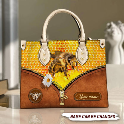 Honey Bee Personalized Leather Handbag