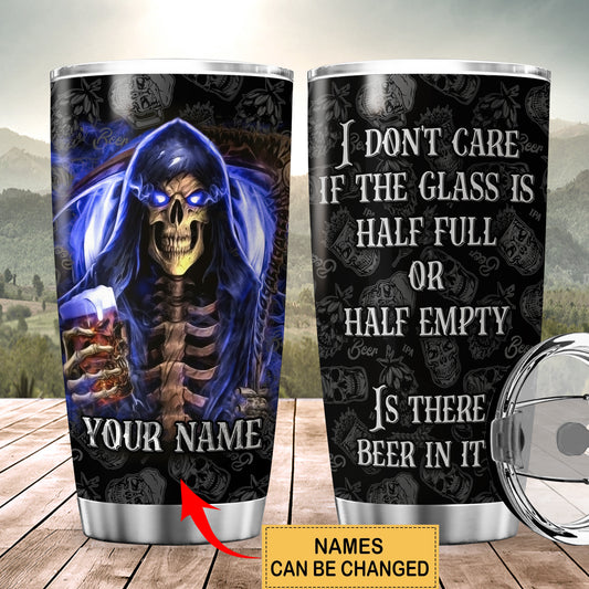 Personalized Name Skull Beer Tumbler 20oz 30oz Cup