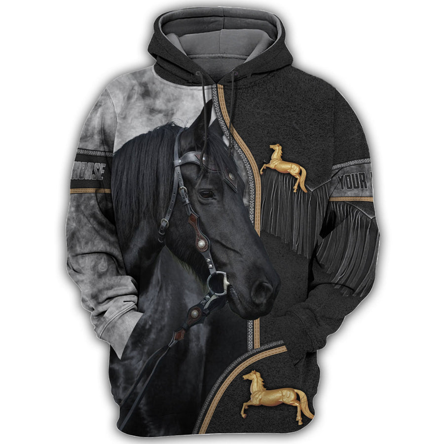 Personalized Name Love Black Horse Q3 All Over Printed Unisex Shirt