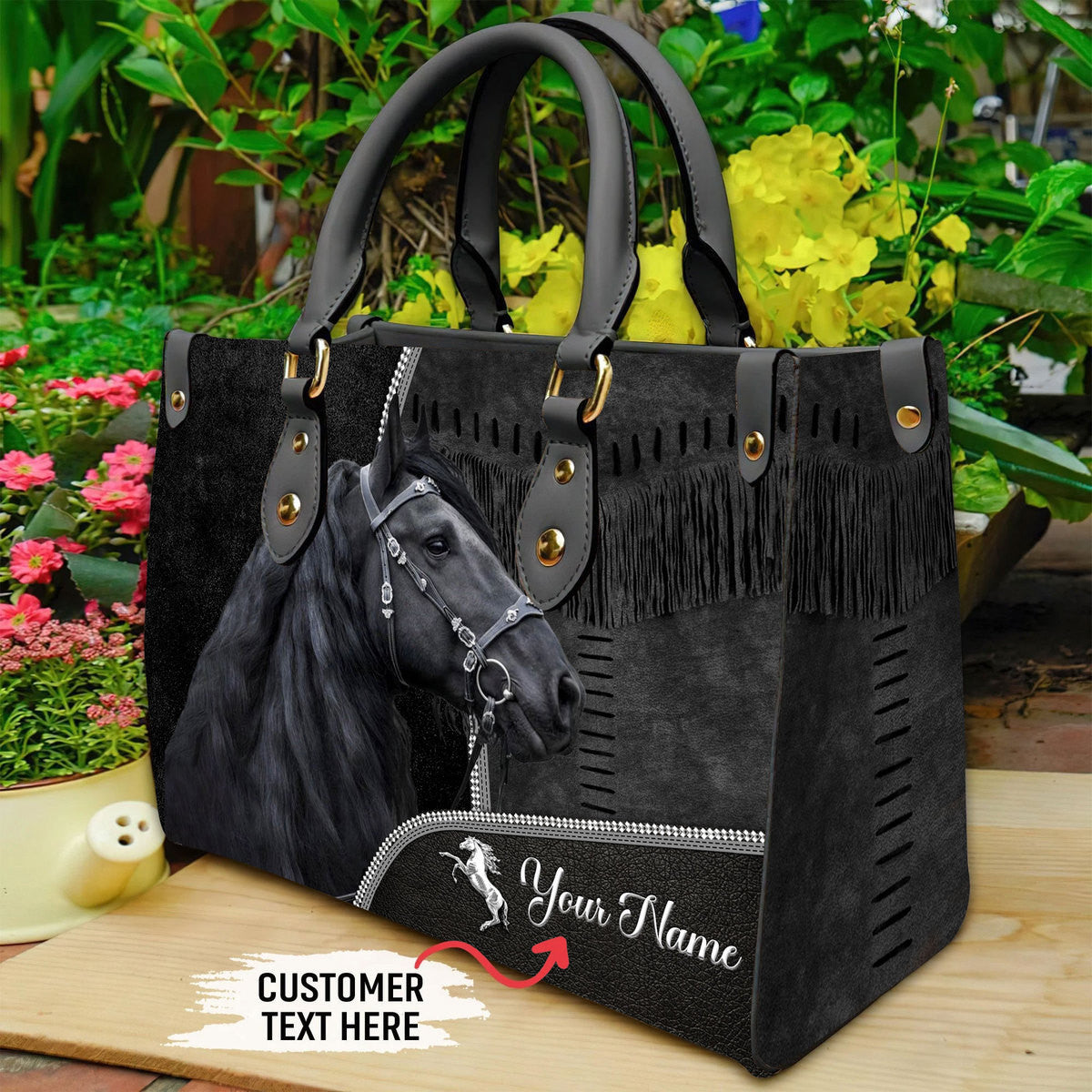 Horse Q7 Personalized Leather Handbag