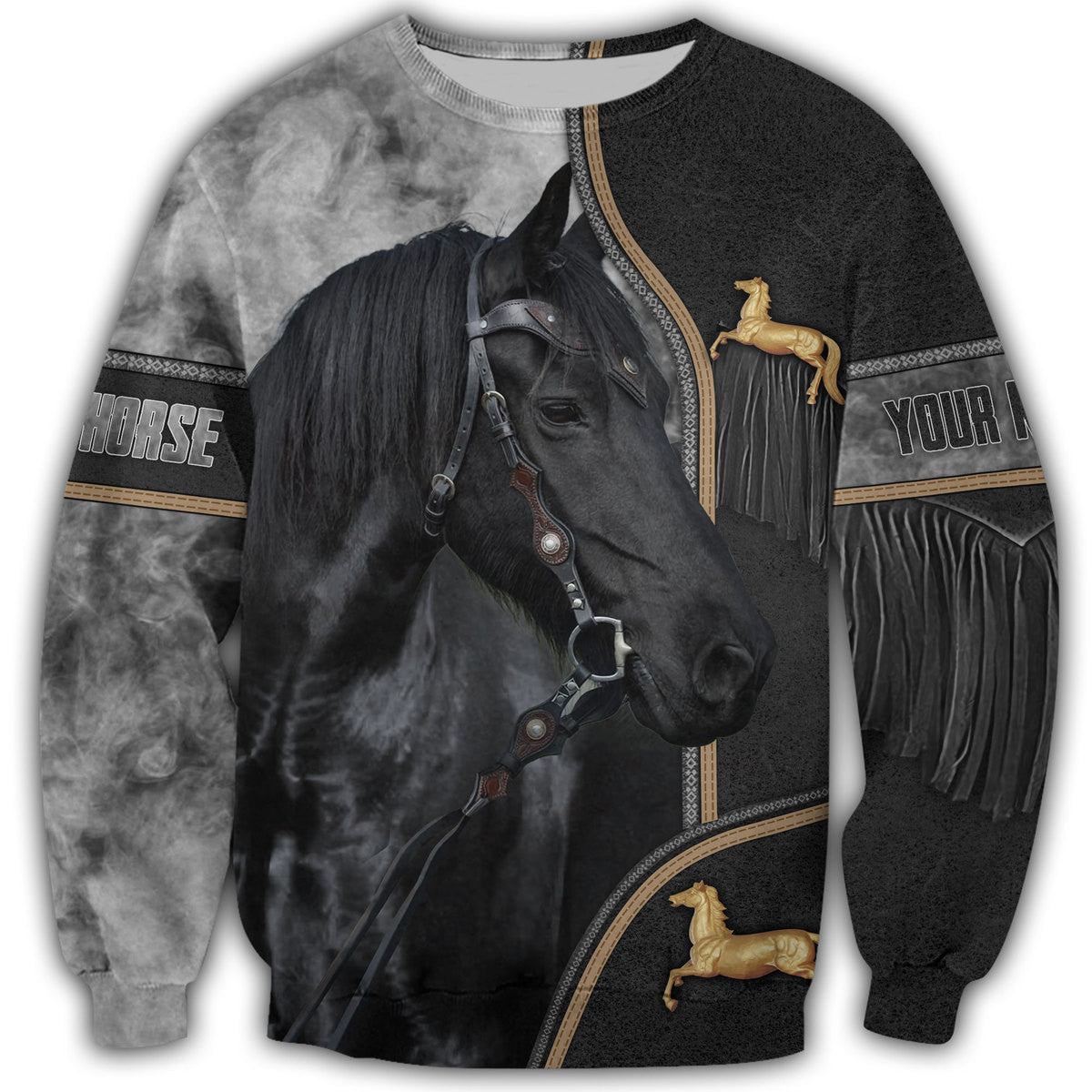 Personalized Name Love Black Horse Q3 All Over Printed Unisex Shirt