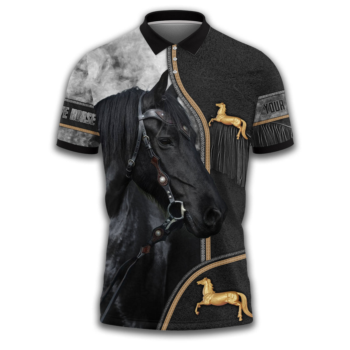 Personalized Name Love Black Horse Q3 All Over Printed Unisex Shirt