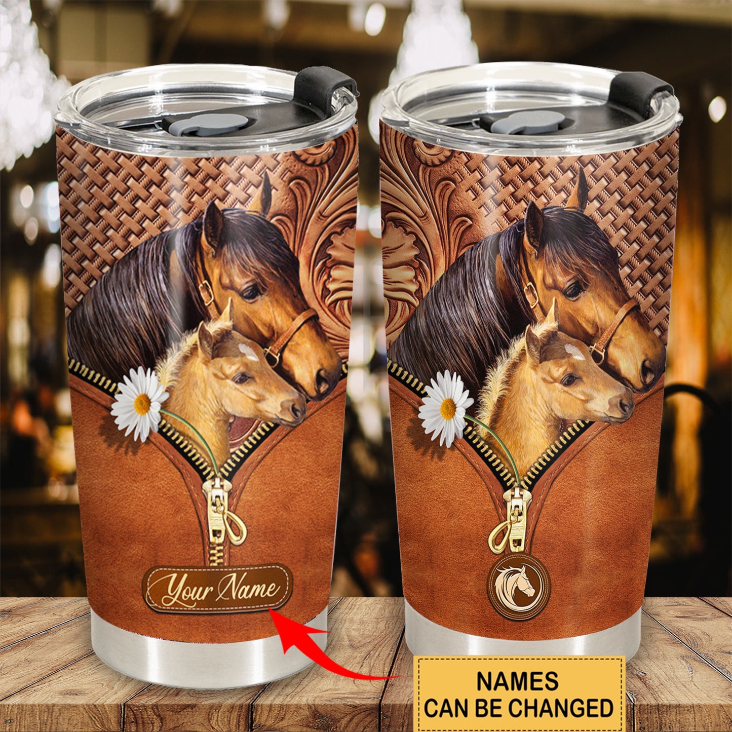 Personalized Name Horse Q2 Tumbler 20oz 30oz Cup