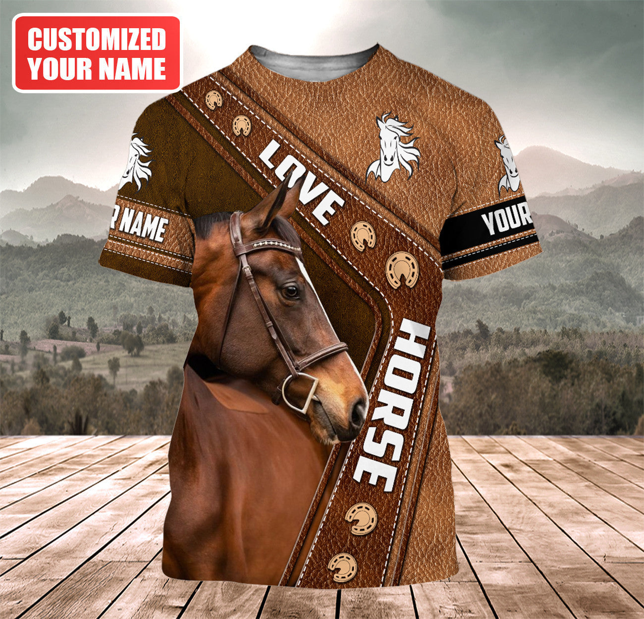 Personalized Name Love Horse Q8 All Over Printed Unisex Shirt