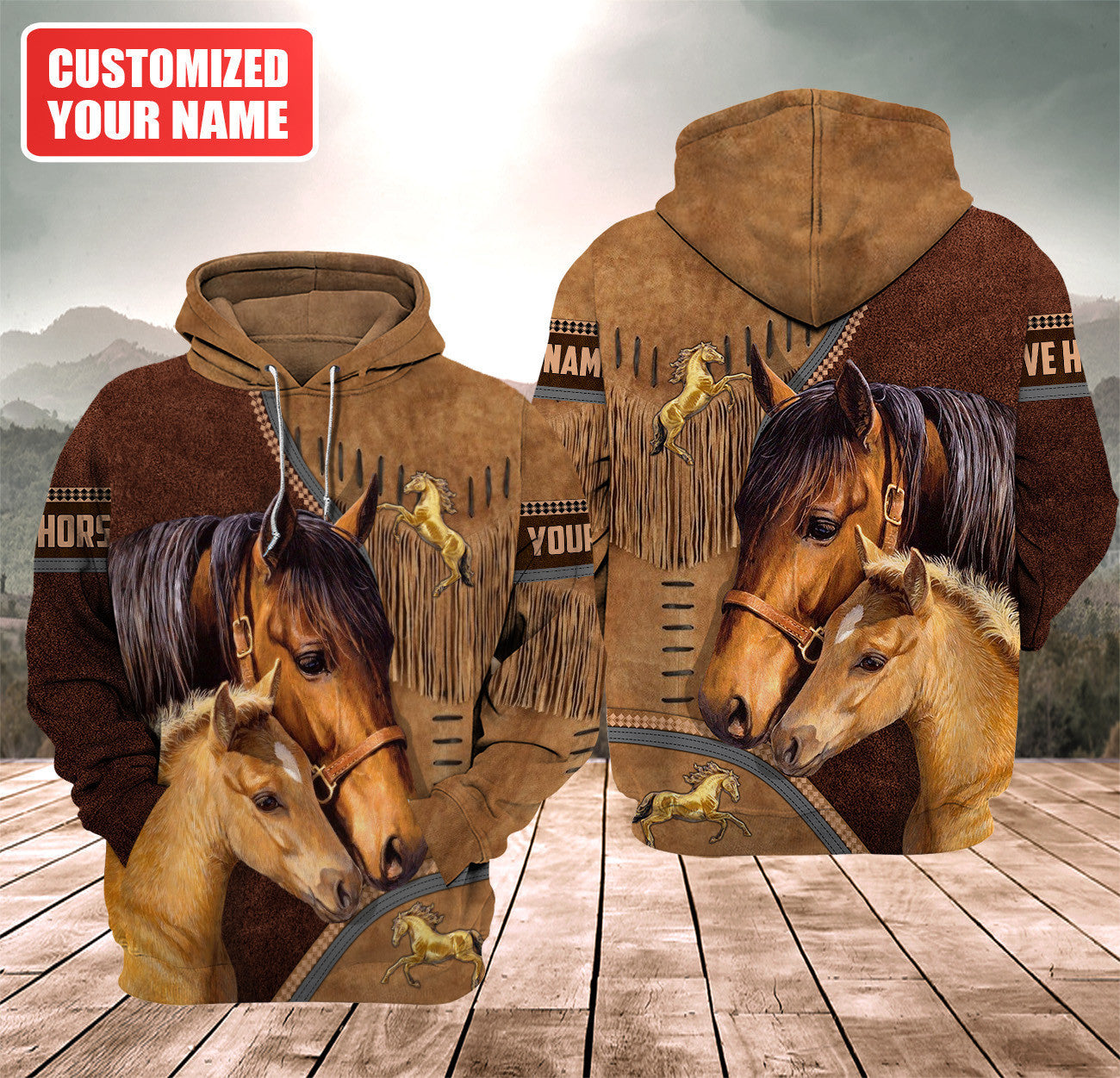 Personalized Name Love Horse Q5 All Over Printed Unisex Shirt