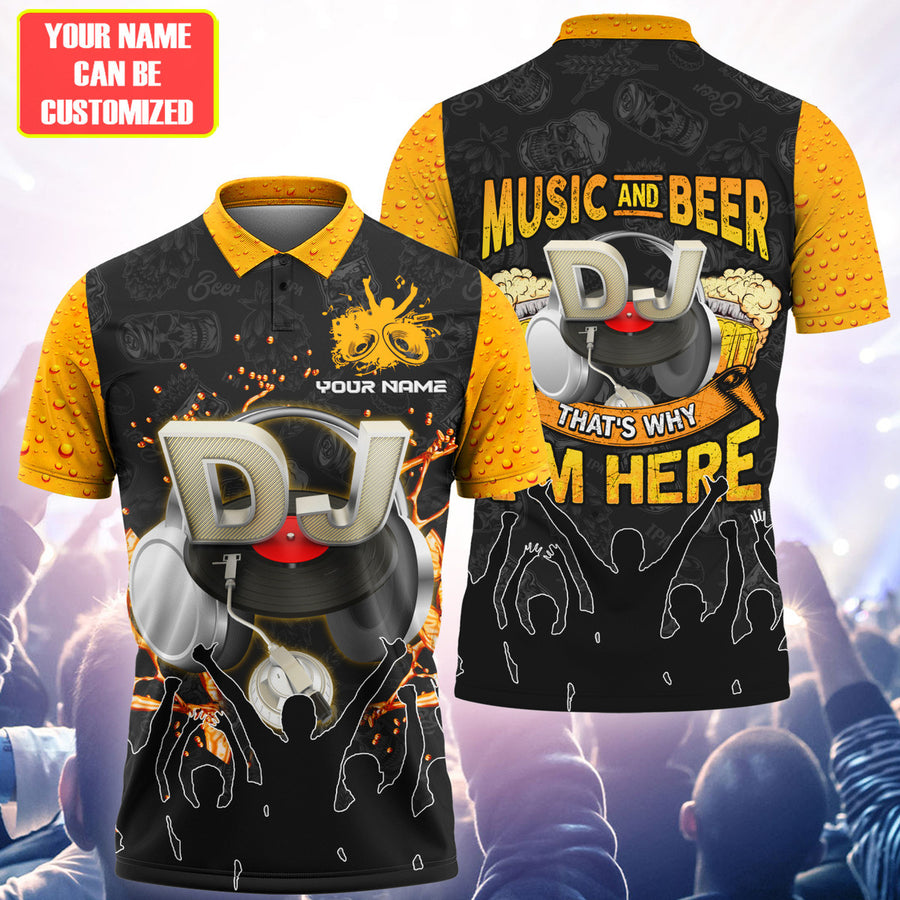 Personalized Name DJ And Beer All Over Printed Unisex Shirt