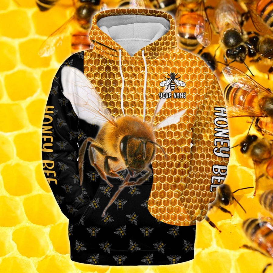 Personalized Name Honey Bee Q All Over Printed Unisex Shirt