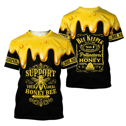Personalized Support local Honey Bee All Over Printed Unisex Shirt P300510