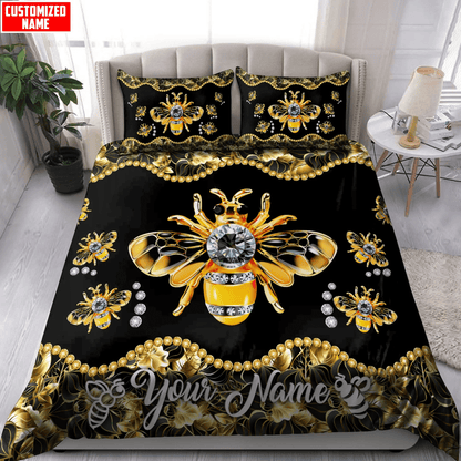 Personalized Name Bee 3D All Over Printed Bedding Set