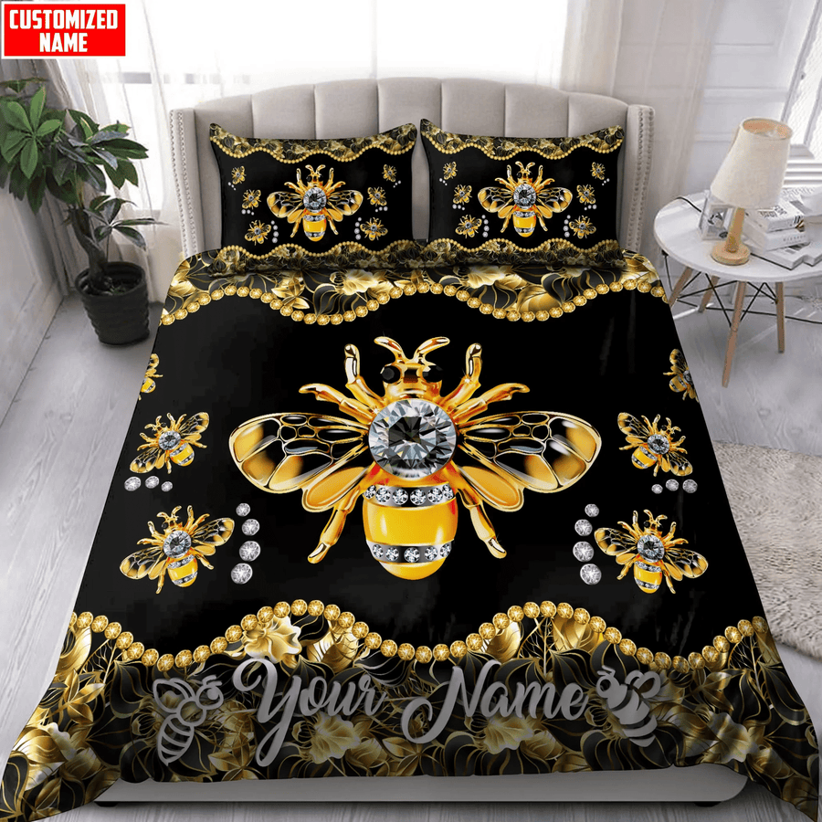 Personalized Name Bee 3D All Over Printed Bedding Set