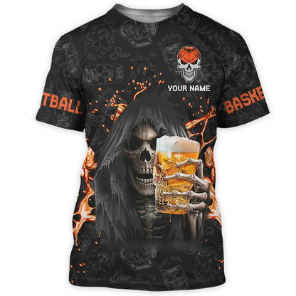 Personalized Name Basketball And Beer All Over Printed Unisex Shirt Q270207