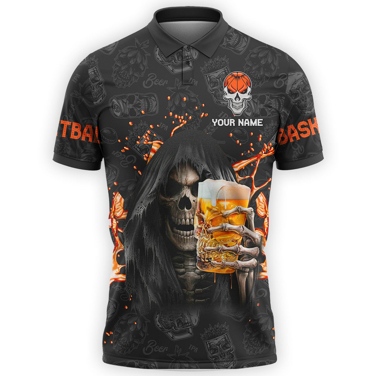 Personalized Name Basketball And Beer All Over Printed Unisex Shirt Q270207
