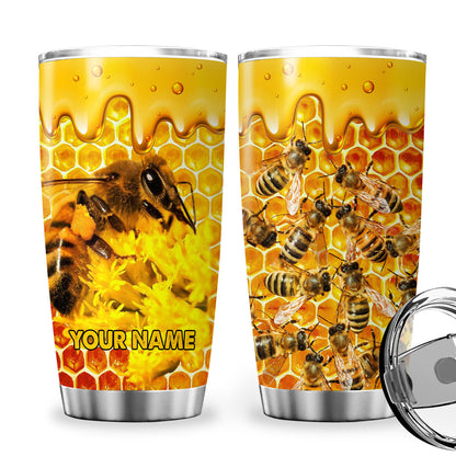 Personalized Name Honey Bee Q3 Tumbler 20oz 30oz Cup Q110504