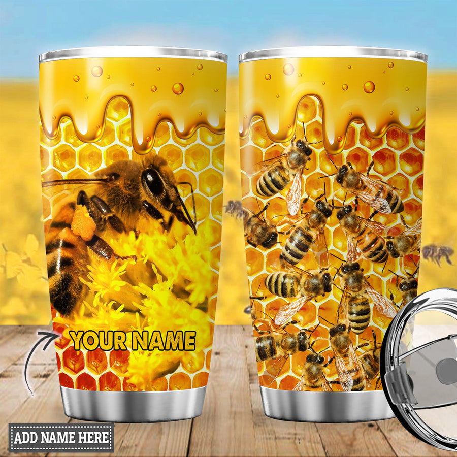 Personalized Name Honey Bee Q3 Tumbler 20oz 30oz Cup Q110504