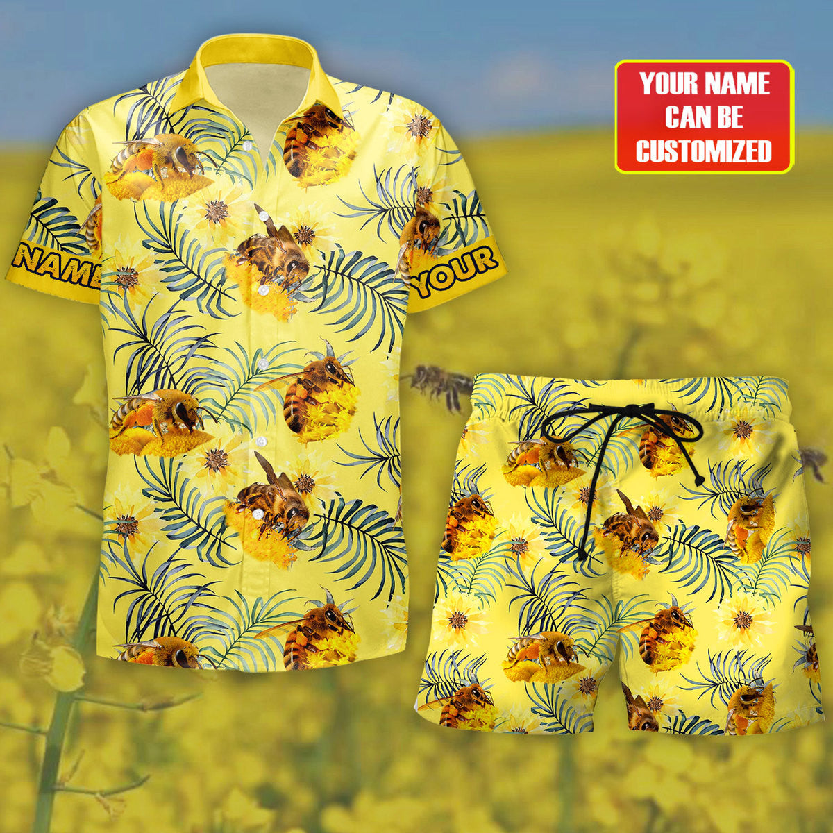 Personalized Honey Bee Tropical Hawaii Shirt Beach Short Q300504