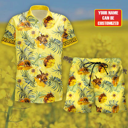 Personalized Honey Bee Tropical Hawaii Shirt Beach Short Q300504