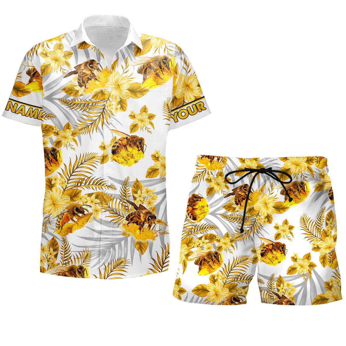 Personalized S1 Honey Bee Tropical Hawaii Shirt Beach Short S100706