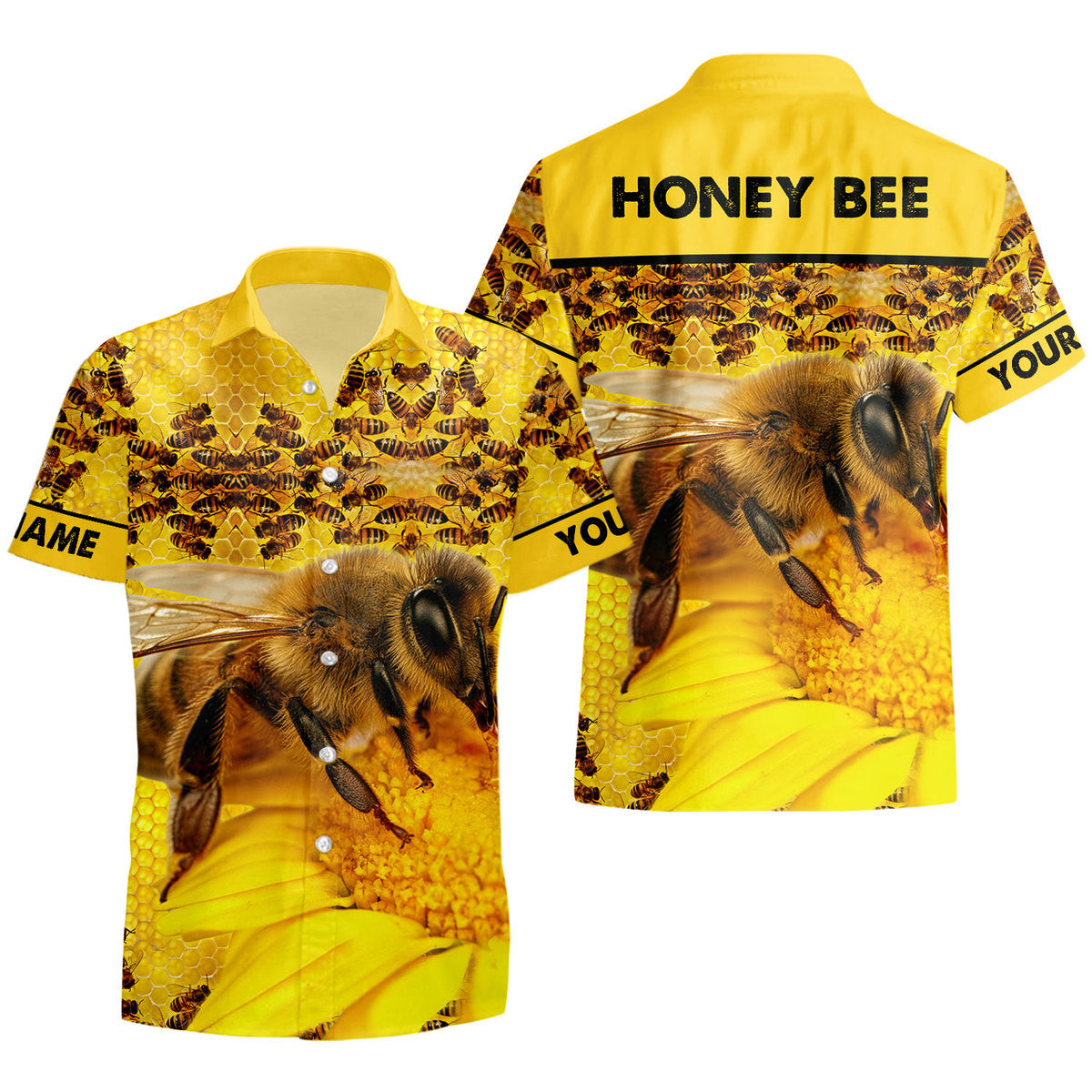 Personalized Honey Bee Flower Tropical Hawaii Shirt Beach Short Q150702