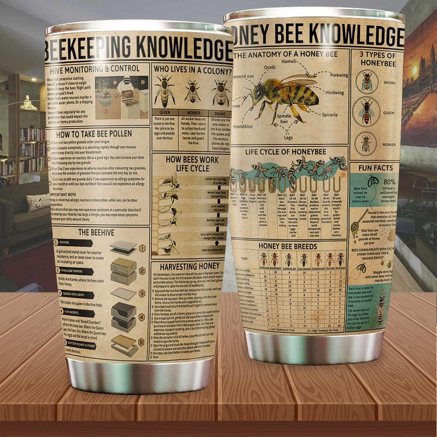 Honey Bee Knowledge S1 Tumbler 20oz 30oz Cup