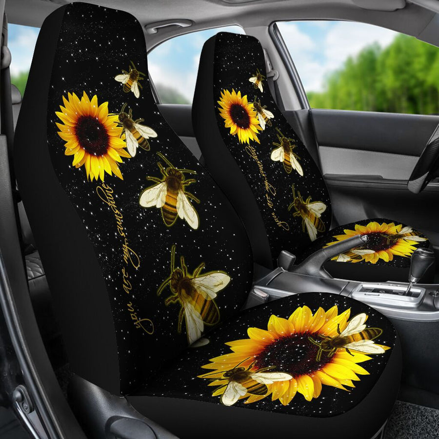 Honey Bee x Sunflower Car Seat Covers Universal Fit Set 2