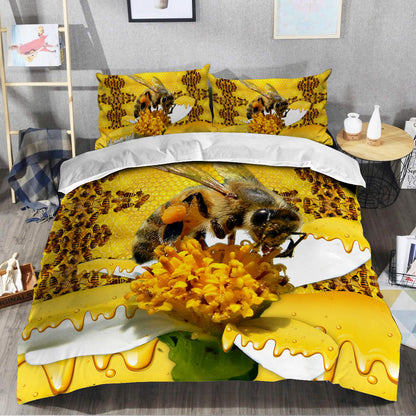 Honey Bee Pattern All Over Printed Bedding Set Q060907